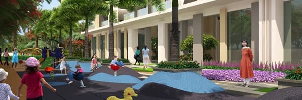 children panning area